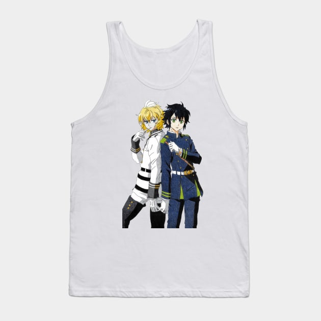 Mika and Yuu - Owari no seraph Tank Top by shiroi-okami